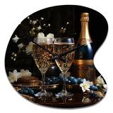 Champagne Bubbly Grapes I - Asymmetric Metal Wall Clock