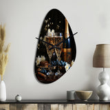 Champagne Bubbly Grapes I - Asymmetric Metal Wall Clock