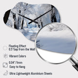 Winter Frosty Forest II - Asymmetric Metal Wall Clock