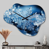 Glimmering Snowflakes II - Asymmetric Metal Wall Clock
