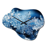 Glimmering Snowflakes II - Asymmetric Metal Wall Clock