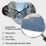 Winter Snowy Evergreen III - Asymmetric Metal Wall Clock