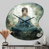 Teal Yoga Inner Serenity - Asymmetric Metal Wall Clock