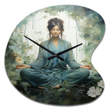 Teal Yoga Inner Serenity - Asymmetric Metal Wall Clock
