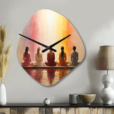 Yoga Meditative Asanas - Asymmetric Metal Wall Clock