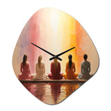 Yoga Meditative Asanas - Asymmetric Metal Wall Clock