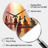 Yoga Meditative Asanas - Asymmetric Metal Wall Clock