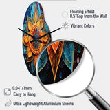 Gold Teal Yoga Mandala Pointillism - Asymmetric Metal Wall Clock