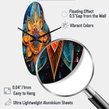 Gold Teal Yoga Mandala Pointillism - Asymmetric Metal Wall Clock