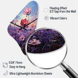 Zinnias Violet Serenade II - Asymmetric Metal Wall Clock