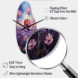Zinnias Violet Serenade II - Asymmetric Metal Wall Clock