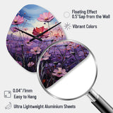 Zinnias Violet Serenade II - Asymmetric Metal Wall Clock