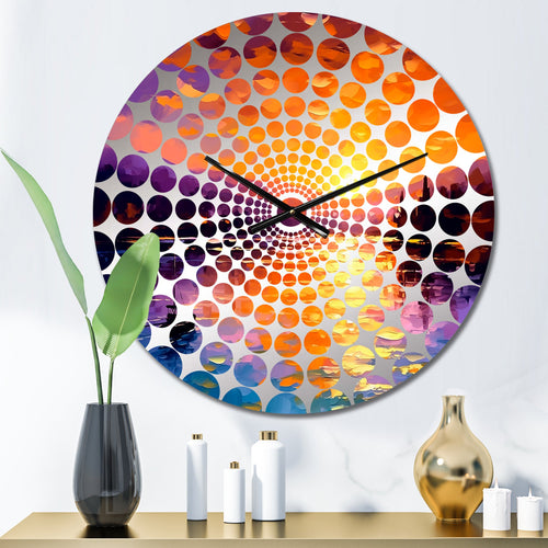 Sunset With Colorful Reflections III - Coastal Metal Wall Clock