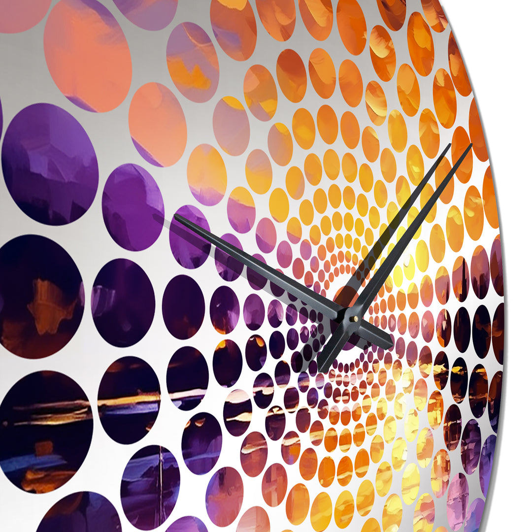 Sunset With Colorful Reflections III - Coastal Metal Wall Clock
