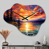 Sunset With Colorful Reflections IV - Asymmetric Metal Wall Clock