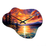 Sunset With Colorful Reflections IV - Asymmetric Metal Wall Clock