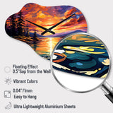 Sunset With Colorful Reflections IV - Asymmetric Metal Wall Clock