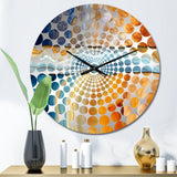 Segment Layers of Marbled Rock II - Abstract Metal Wall Clock
