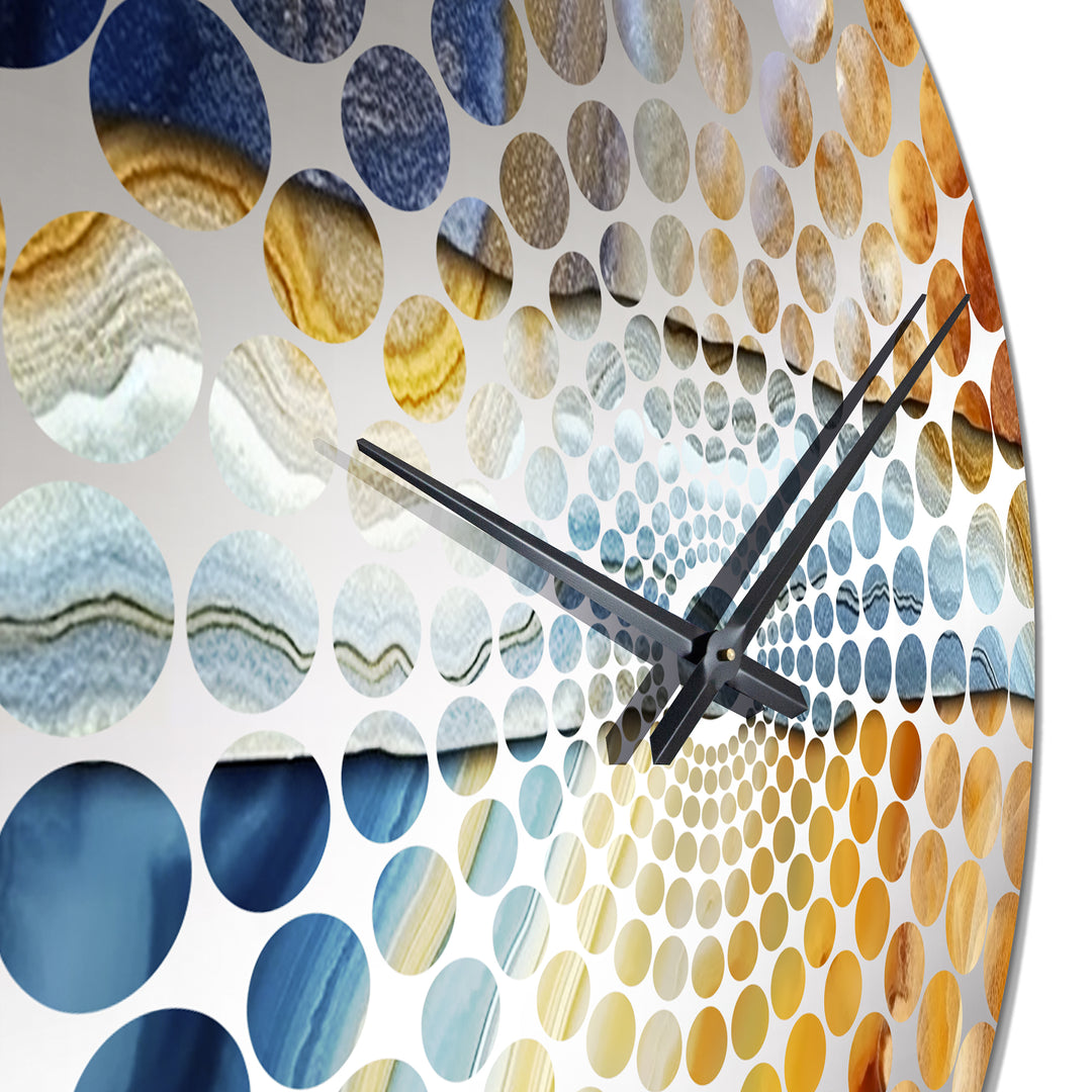 Segment Layers of Marbled Rock II - Abstract Metal Wall Clock