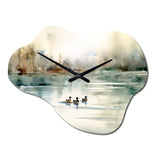 Ducks in Pond I - Asymmetric Metal Wall Clock