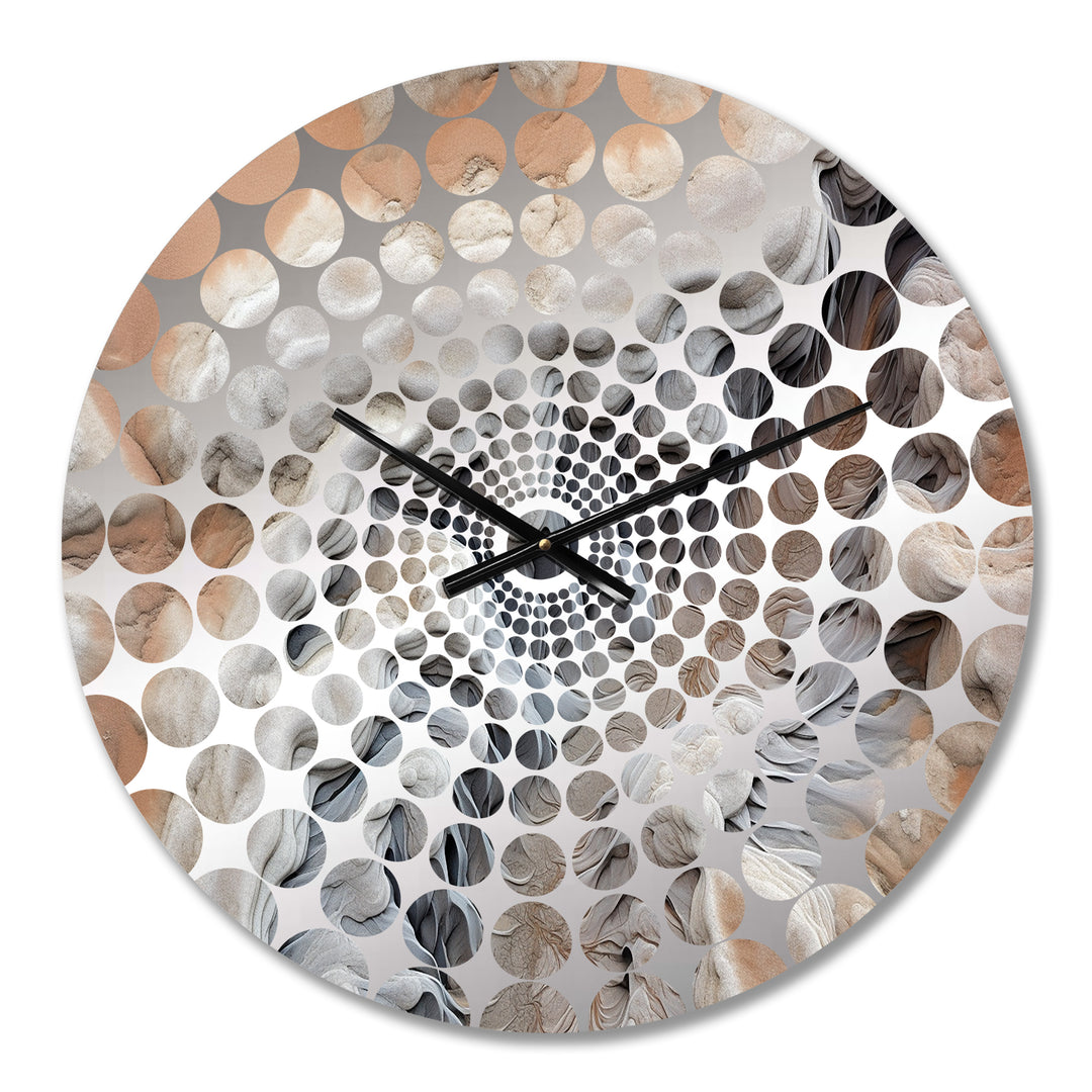 Abstract Marble With Copy Space V - Abstract Metal Wall Clock