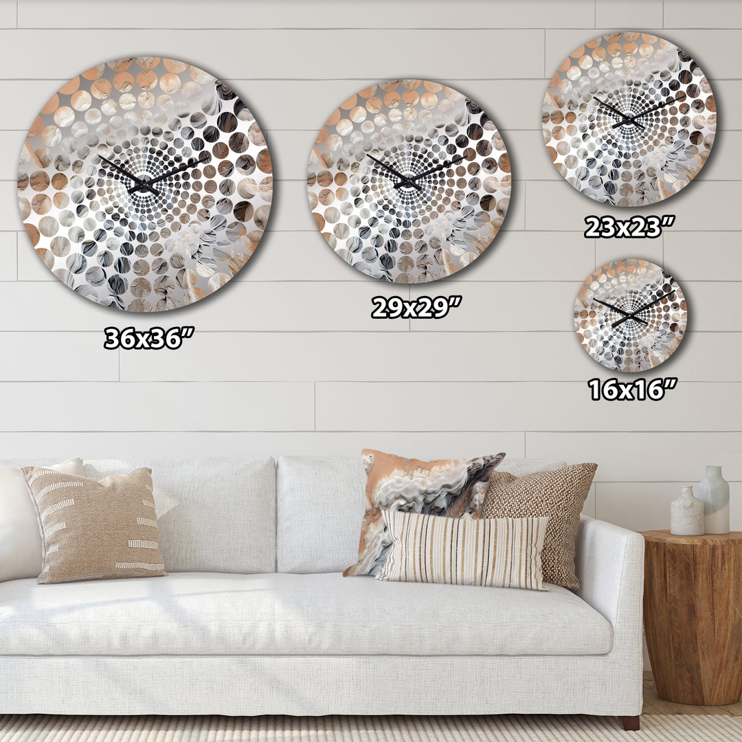 Abstract Marble With Copy Space V - Abstract Metal Wall Clock
