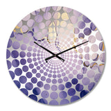 Purple and Gold Marble Ink Clouds VI - Abstract Metal Wall Clock