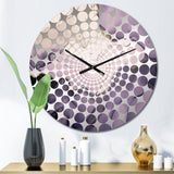 Purple and Grey Marble Ink Clouds VII - Abstract Metal Wall Clock