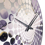 Purple and Grey Marble Ink Clouds VII - Abstract Metal Wall Clock