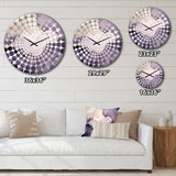Purple and Grey Marble Ink Clouds VII - Abstract Metal Wall Clock