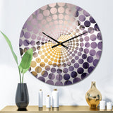 Purple and Grey Marble Ink Clouds VIII - Abstract Metal Wall Clock