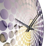 Purple and Grey Marble Ink Clouds VIII - Abstract Metal Wall Clock