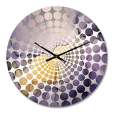 Purple and Grey Marble Ink Clouds VIII - Abstract Metal Wall Clock