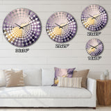 Purple and Grey Marble Ink Clouds VIII - Abstract Metal Wall Clock