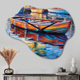 Boats In The Harbor - Asymmetric Metal Wall Clock