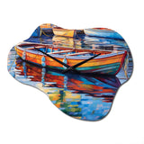 Boats In The Harbor - Asymmetric Metal Wall Clock