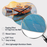 Two Boats In The Harbor III - Asymmetric Metal Wall Clock