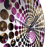 Purple Rose with Raindrops - Floral Metal Wall Clock