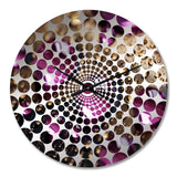 Purple Rose with Raindrops - Floral Metal Wall Clock