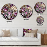 Purple Rose with Raindrops - Floral Metal Wall Clock