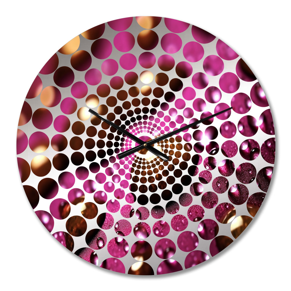 Purple Rose with Raindrops I - Floral Metal Wall Clock