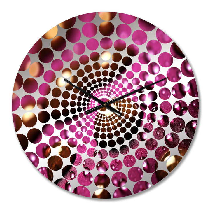 Purple Rose with Raindrops I - Floral Metal Wall Clock