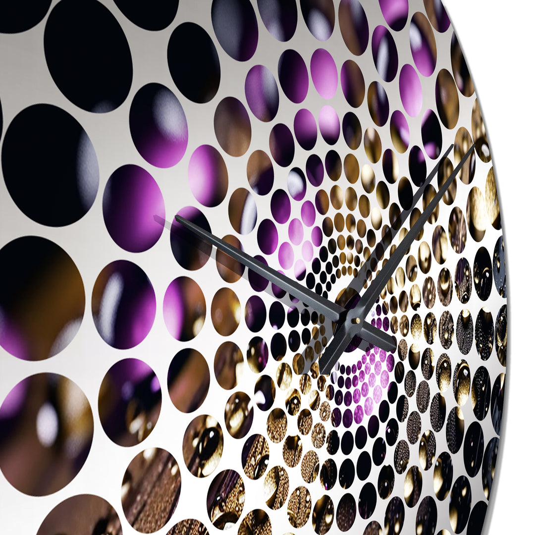 Purple Rose with Raindrops II - Floral Metal Wall Clock