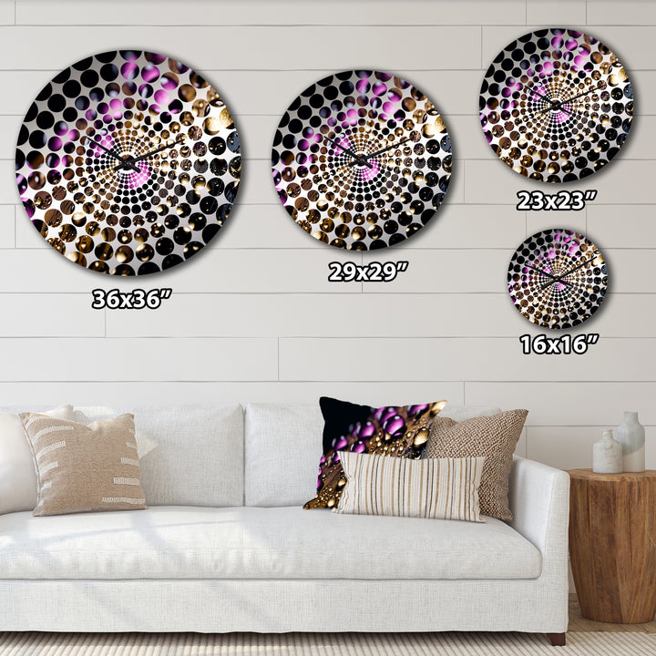 Purple Rose with Raindrops II - Floral Metal Wall Clock