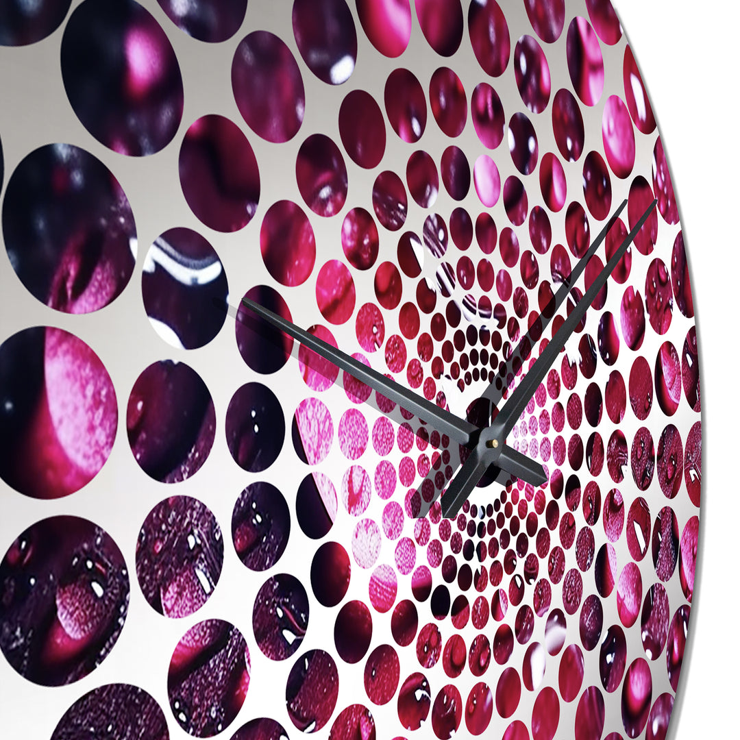 Red Rose with Raindrops VII - Floral Metal Wall Clock