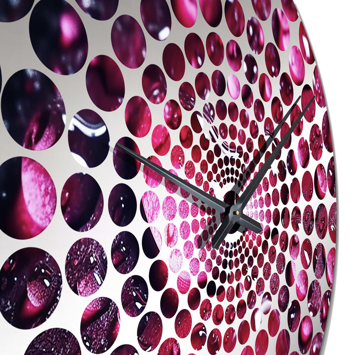 Red Rose with Raindrops VII - Floral Metal Wall Clock