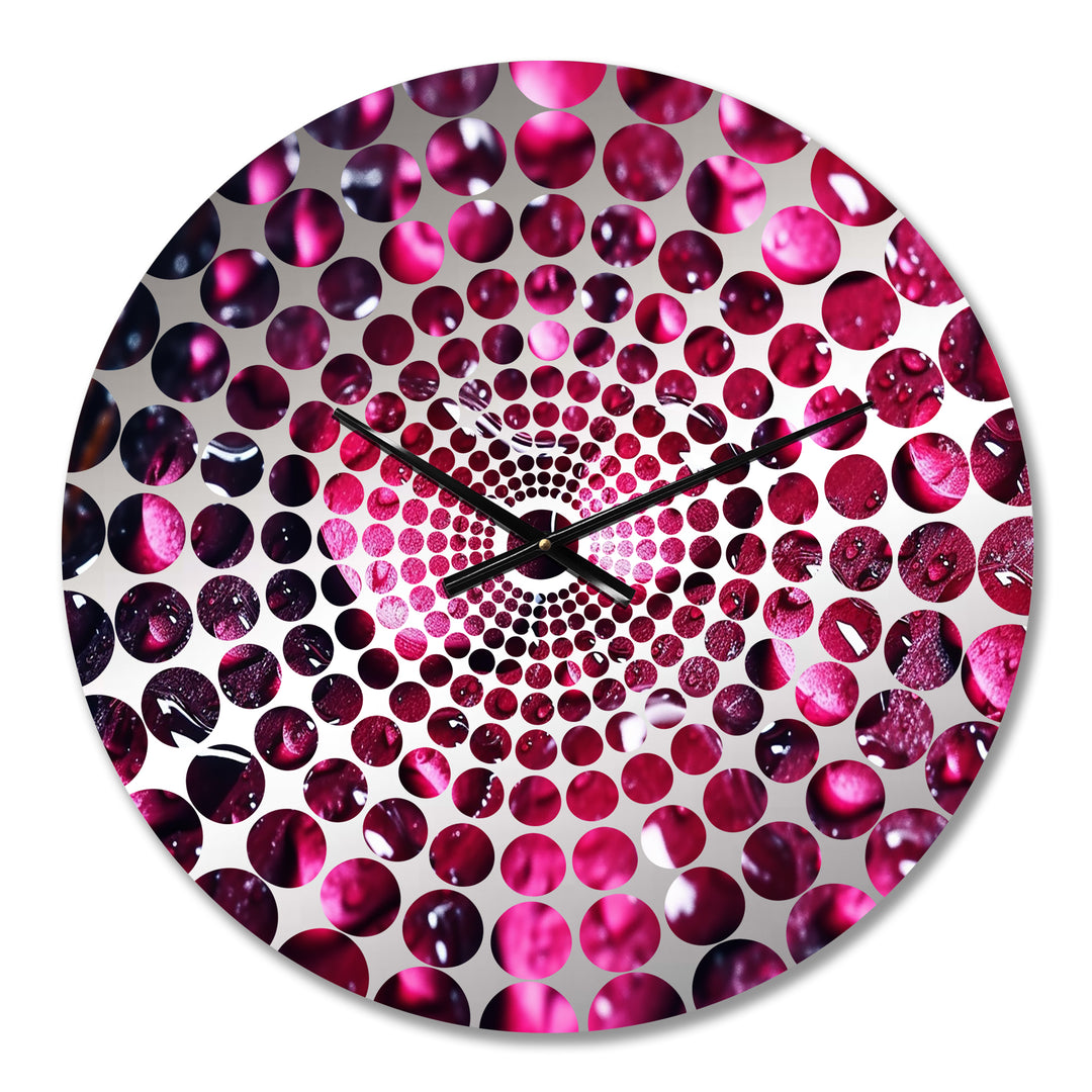 Red Rose with Raindrops VII - Floral Metal Wall Clock