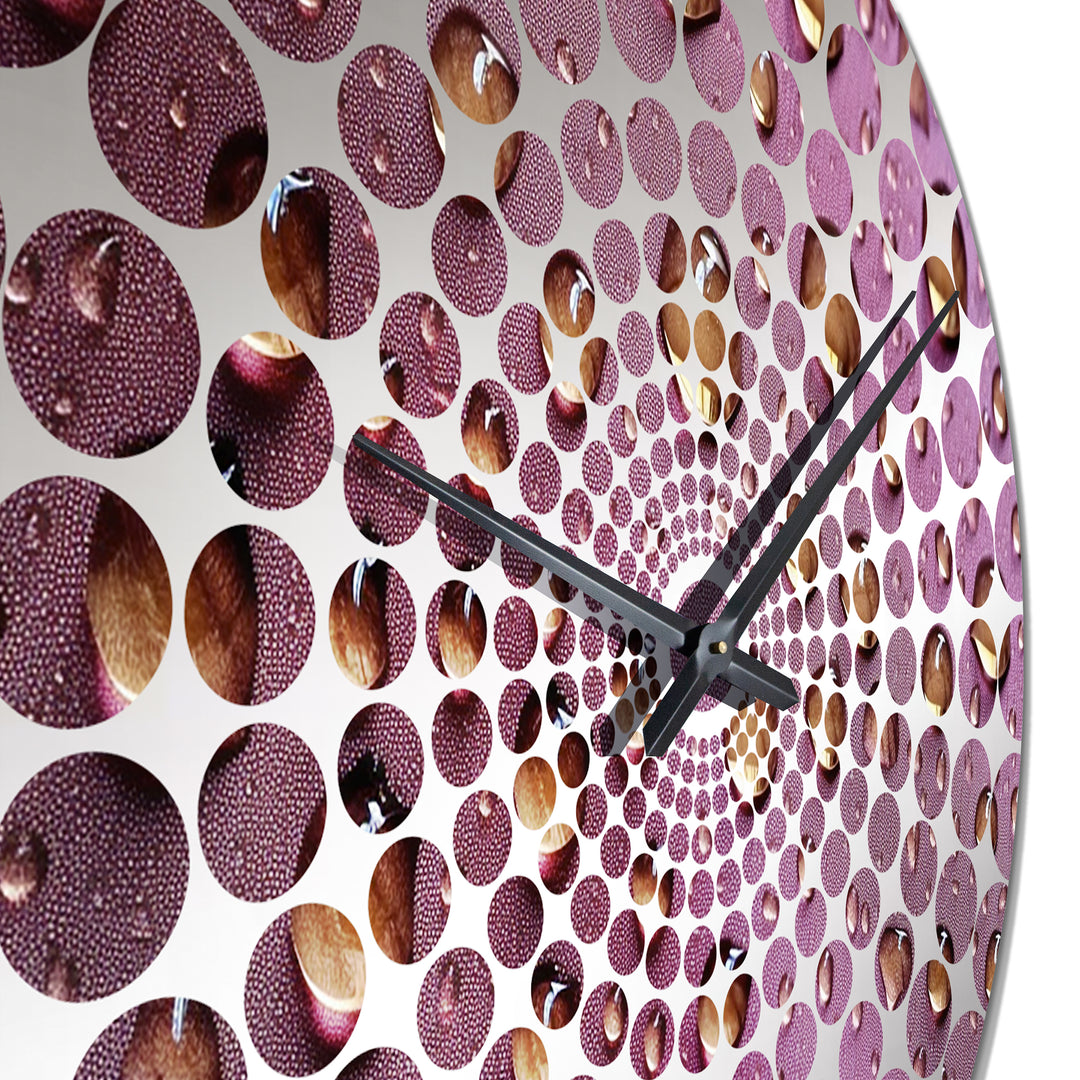 Red Rose With Raindrops On Black IV - Floral Metal Wall Clock