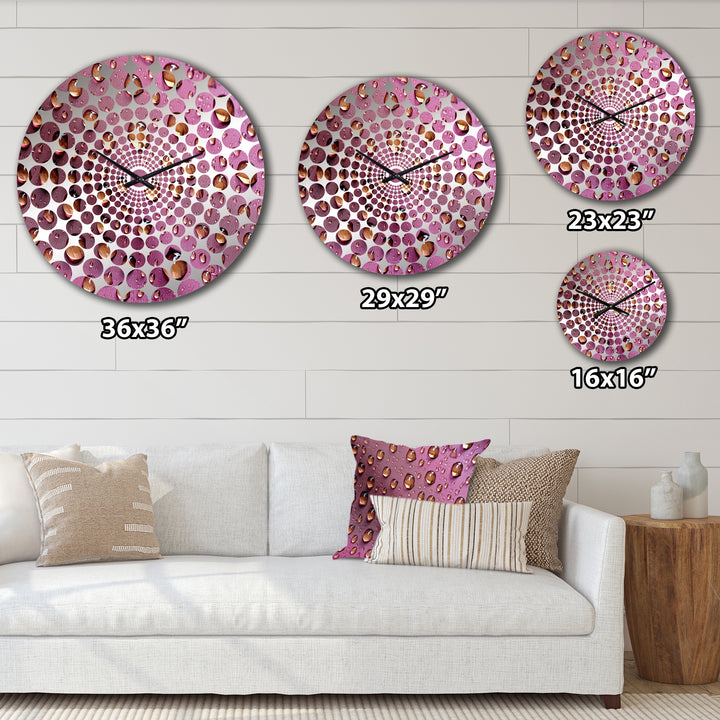 Red Rose With Raindrops On Black IV - Floral Metal Wall Clock