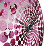 Red Rose With Raindrops On Black VIII - Floral Metal Wall Clock